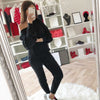 Sweater Top+Pants Knitted Suit O-Neck